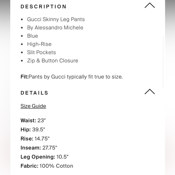 Gucci Blue Embroidered Cherry Jeans 💯AUTH - Picture 5 of 6